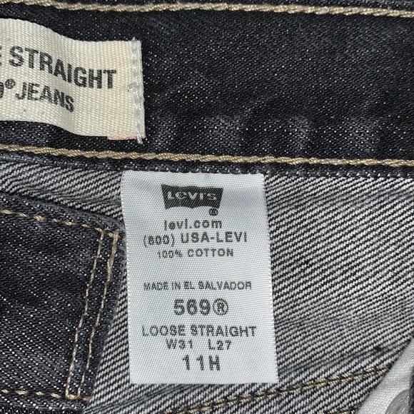 Vintage Y2K LEVI’S 569 Loose fit Wide-leg black Jean’s 31 relaxed fit boyfriend - Picture 8 of 13